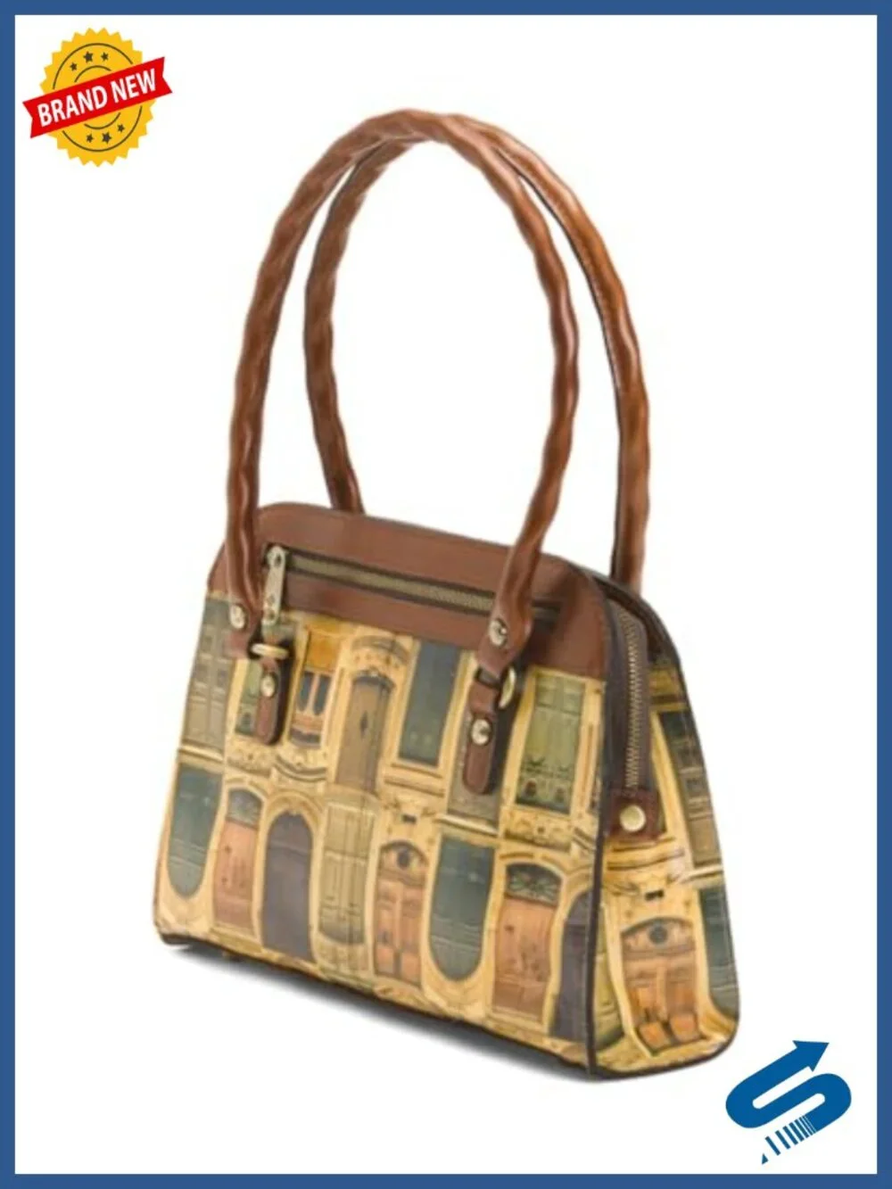 Patricia Nash Calvi Square Satchel with Center Zip Compartment and 5 Pockets